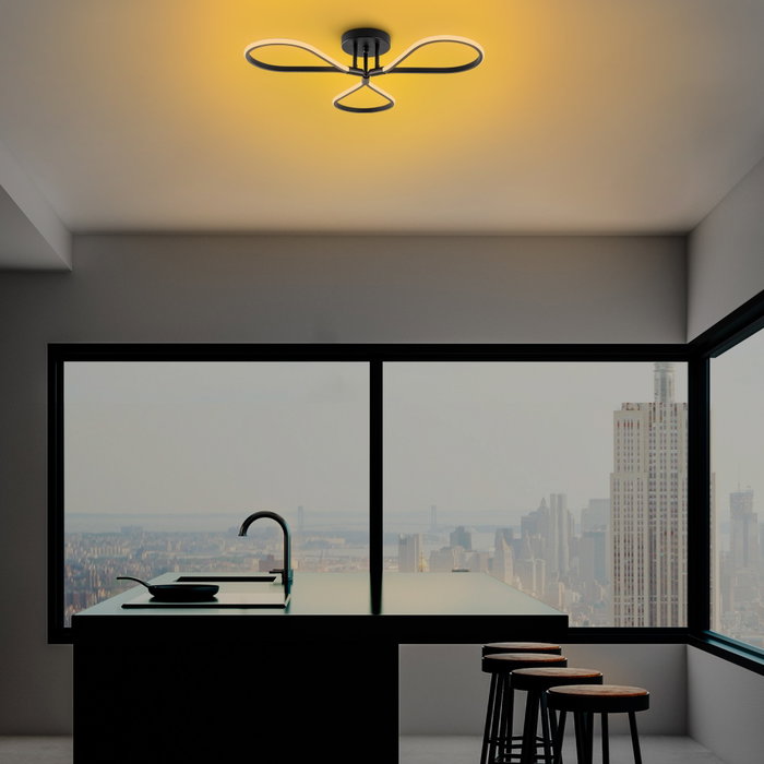 Opviq Damla - 13541 Lámpara de araña negra de metal